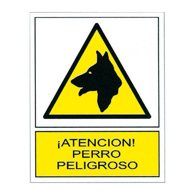 SEÑAL PVC PERRO PELIGROSO 1UD