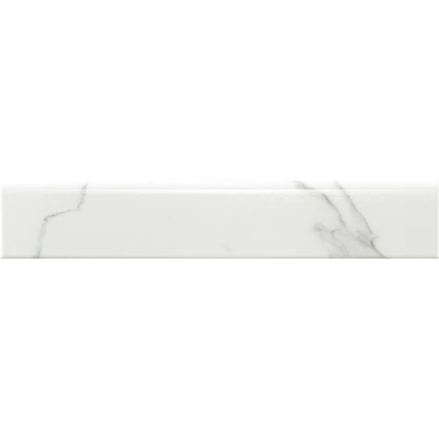 RODAPIE CERAMICO 8X45CM MARMOL BLANCO BRILLO. PACK 4 UNIDADES.