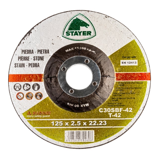 DISCO AMOLADORA CORTE PIEDRA 125MM STAYER