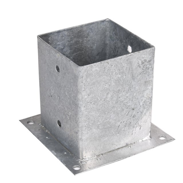 BASE ACERO GALVANIZADO CON PLETINA 14X14 CM