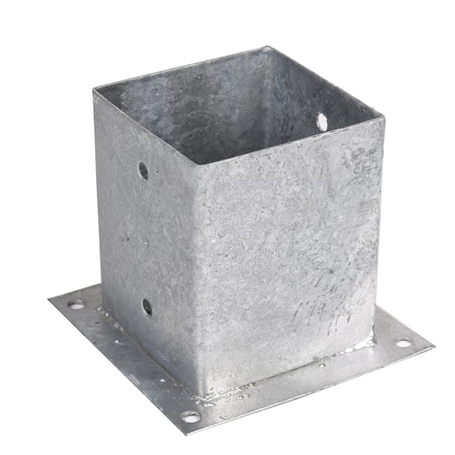 BASE ACERO GALVANIZADO CON PLETINA 12X12 CM - 1