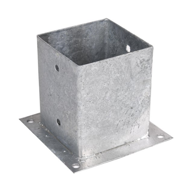 BASE ACERO GALVANIZADO CON PLETINA 12X12 CM
