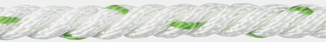 CUERDA  POLIESTER 6  MM. BLANCO CON PINTAS VERDES ROMBULL