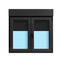 VENTANA PVC OSCILOBATIENTE CON PERSIANA GRIS GRAFITO  120X118CM - 1