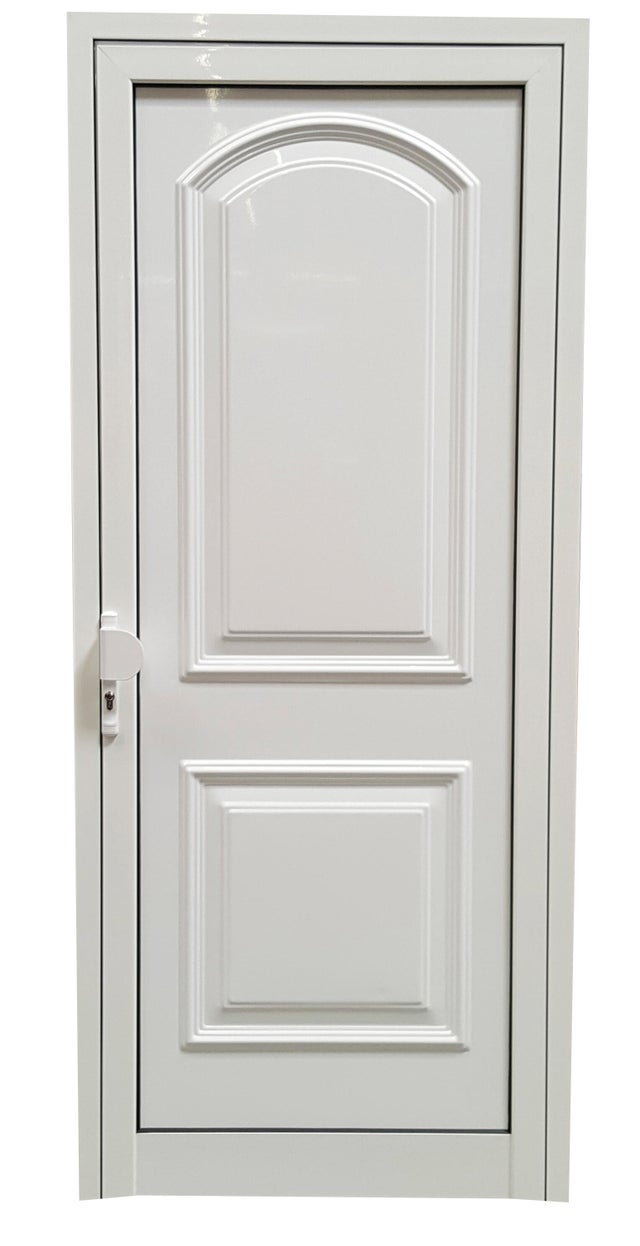 BALCONERA ALUMINIO ABATIBLE BLANCA CON PANEL DECORATIVO 90X210CM DERECHA