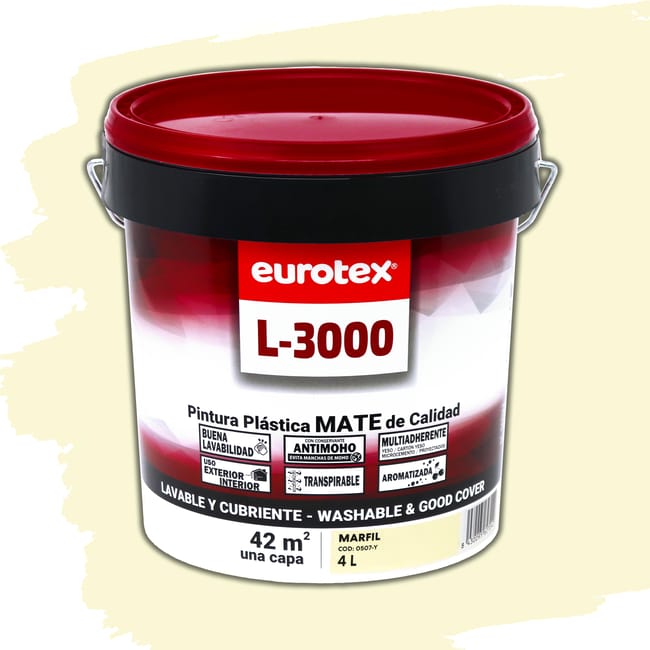 PINTURA PLASTICA MARFIL MATE 4L L3000 - 1