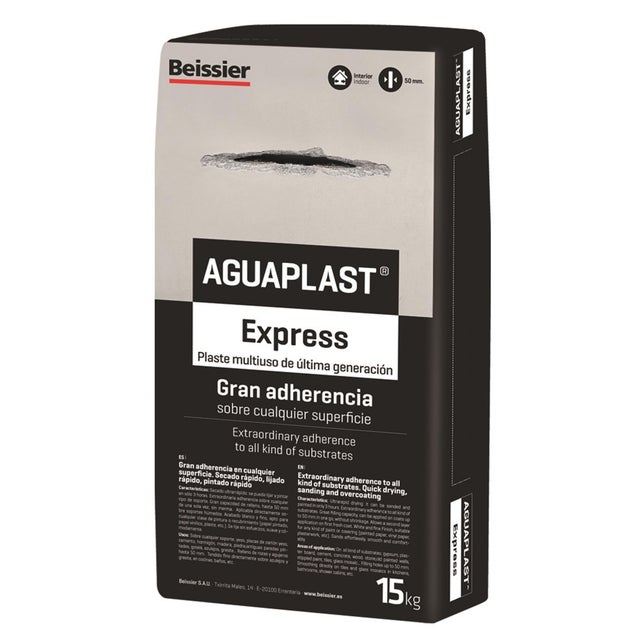 PLASTE EN POLVO CAPA GRUESA 15KG AQUAPLAS EXPRESS.