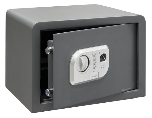 CAJA FUERTE ELECTRÓNICA DE APERTURA POR HUELLA DACTILAR DE SOBREMESA DE TAMAÑO GRANDE 24L ARREGUI