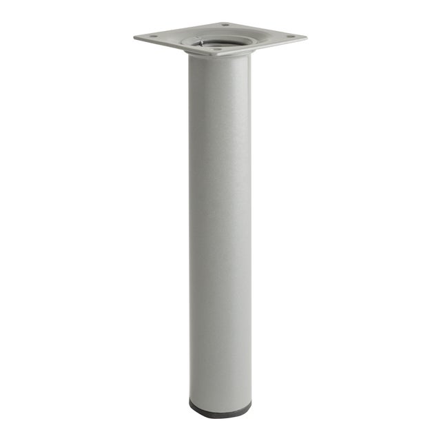 PATA MUEBLE ACERO REDONDA 200MM 30MM GRIS.