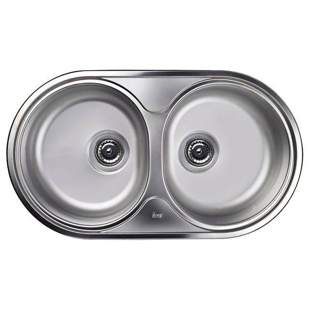 FREGADERO DE COCINA 2 SENOS TEKA REDONDO 78 X 44 X 15 CM