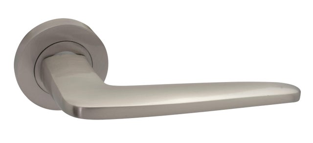 JUEGO DE MANILLA ROSETAS ALUMINIO NIQUEL SATINADO MODELO KATERIM