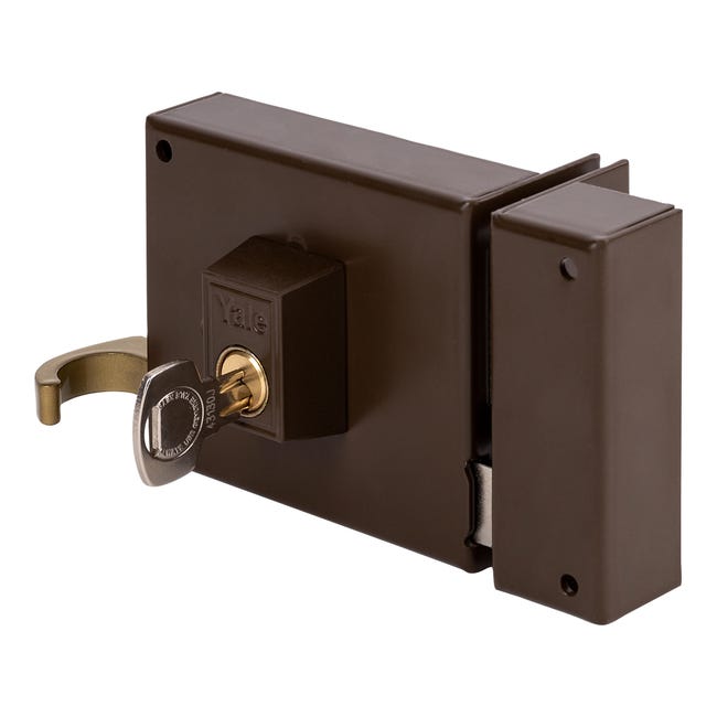 CERRADURA SOBREPONER 80 MM PINTADA 125 A IZQUIERDA YALE - 1