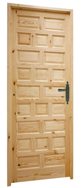 PUERTA INTERIOR EN BLOCK MACIZA PINO CASTELLANA 62,5 CM DERECHA                             - 1