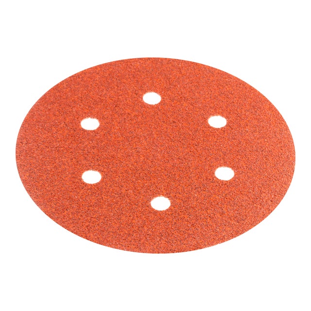 6 DISCOS DE LIJA 150MM 6 AGUJEROS GRANO 80