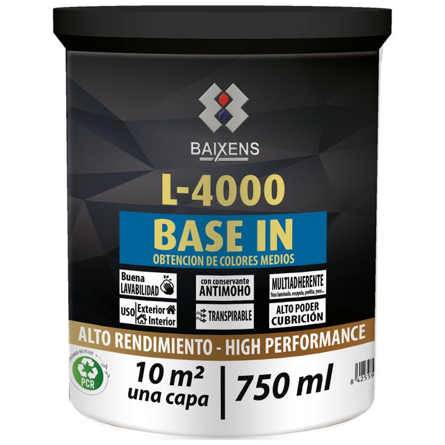 BASE PINTURA PLÁSTICA MATE L4000 750ML TONOS MEDIOS