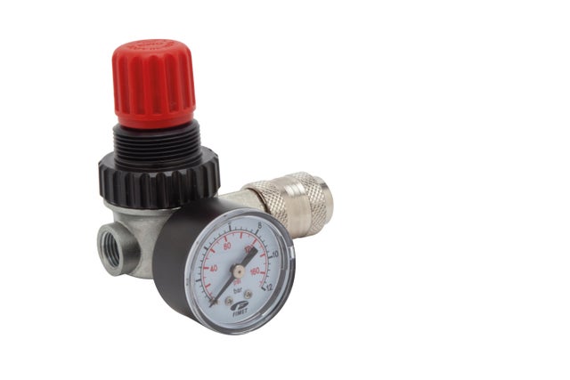 MANOREDUCTOR AIRE COMPRIMIDO ROSCA HEMBRA 1/4 CON ENCHUFE RAPIDO UNIVERSAL