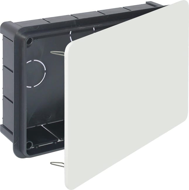 CAJA REGISTRO ELÉCTRICO 200X130X60MM PARA EMPOTRAR EN INTERIOR CON TAPA DE GARRAS METÁLICAS - 1