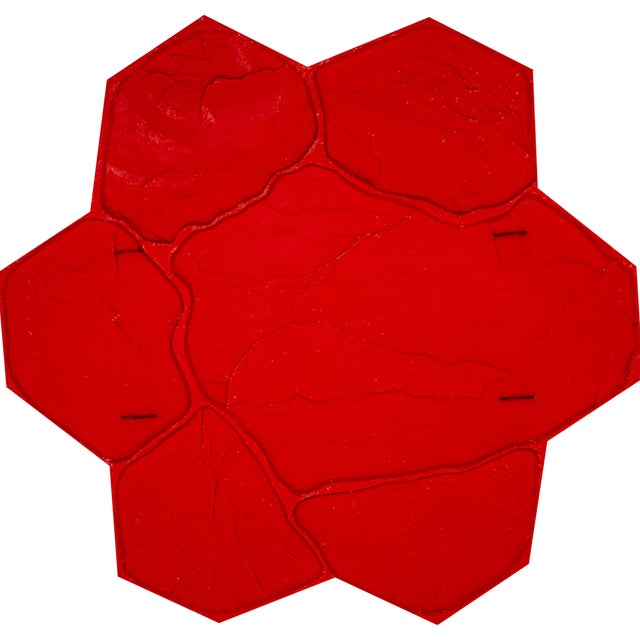 MOLDE PIEDRA IRREGULAR RÍGIDO  ROJO PARA HORMIGÓN IMPRESO