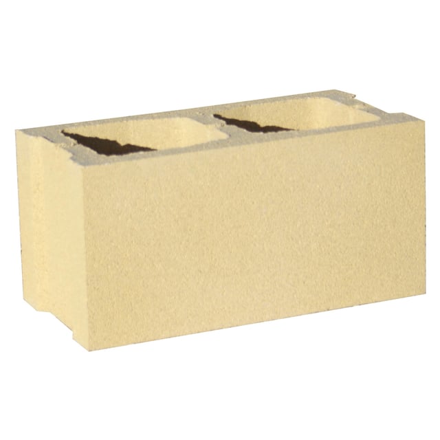 BLOQUE DE HORMIGÓN LISO CREMA 39X19X19 CM