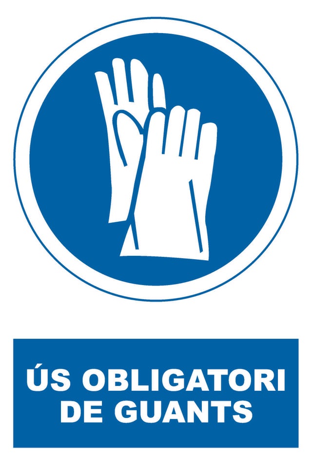 SEÑAL PVC PROTECCIÓN GUANTES 1UD