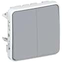 CONMUTADOR DOBLE SERIE PLEXO COMPONIBLE GRIS IP55 - 1