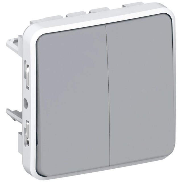 CONMUTADOR DOBLE SERIE PLEXO COMPONIBLE GRIS IP55