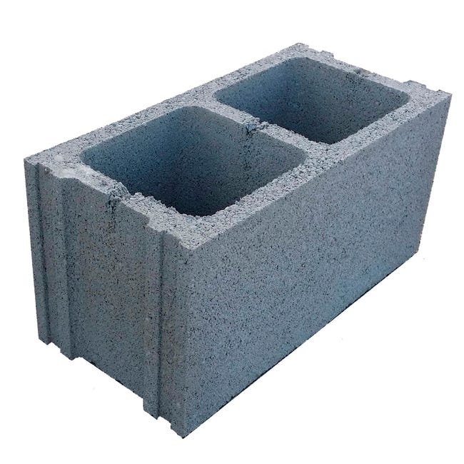 BLOQUE DE HORMIGÓN GRIS 40X20X20 CM - 1