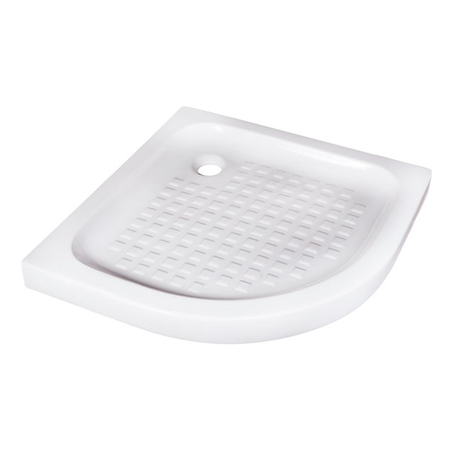 PLATO DE DUCHA CERAMICO 1/4 CIRCULO BLANCO 80X80CM
