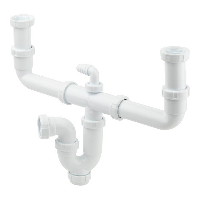 SIFÓN DOBLE CURVO CON RACOR EXTENSIBLE 1 1/2