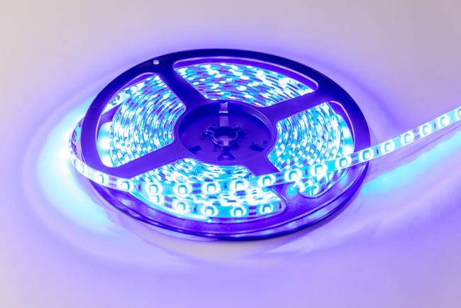 KIT TIRA LED 5M LUZ AZUL 4.8W/M IP65 24V - 1