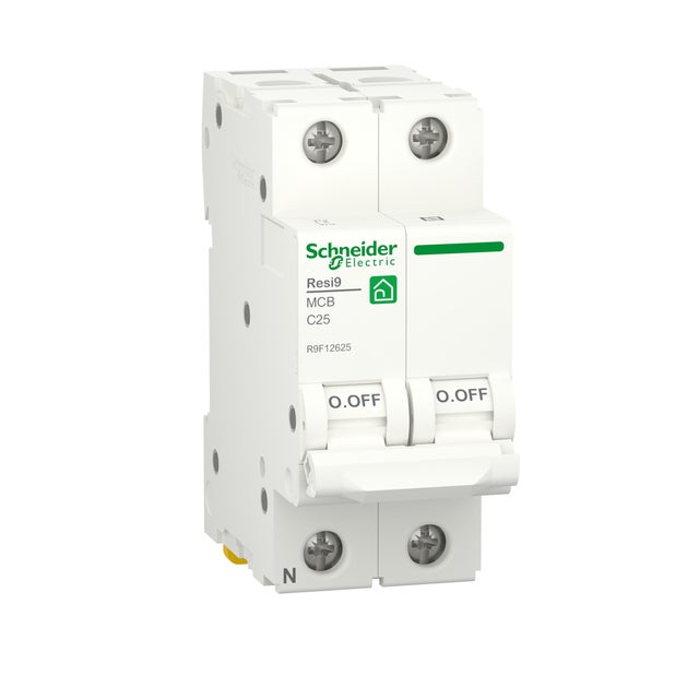 AUTOMATICO MAGNETOTÉRMICO 1P+N 2 MODULOS 25A RESI9 SCHNEIDER