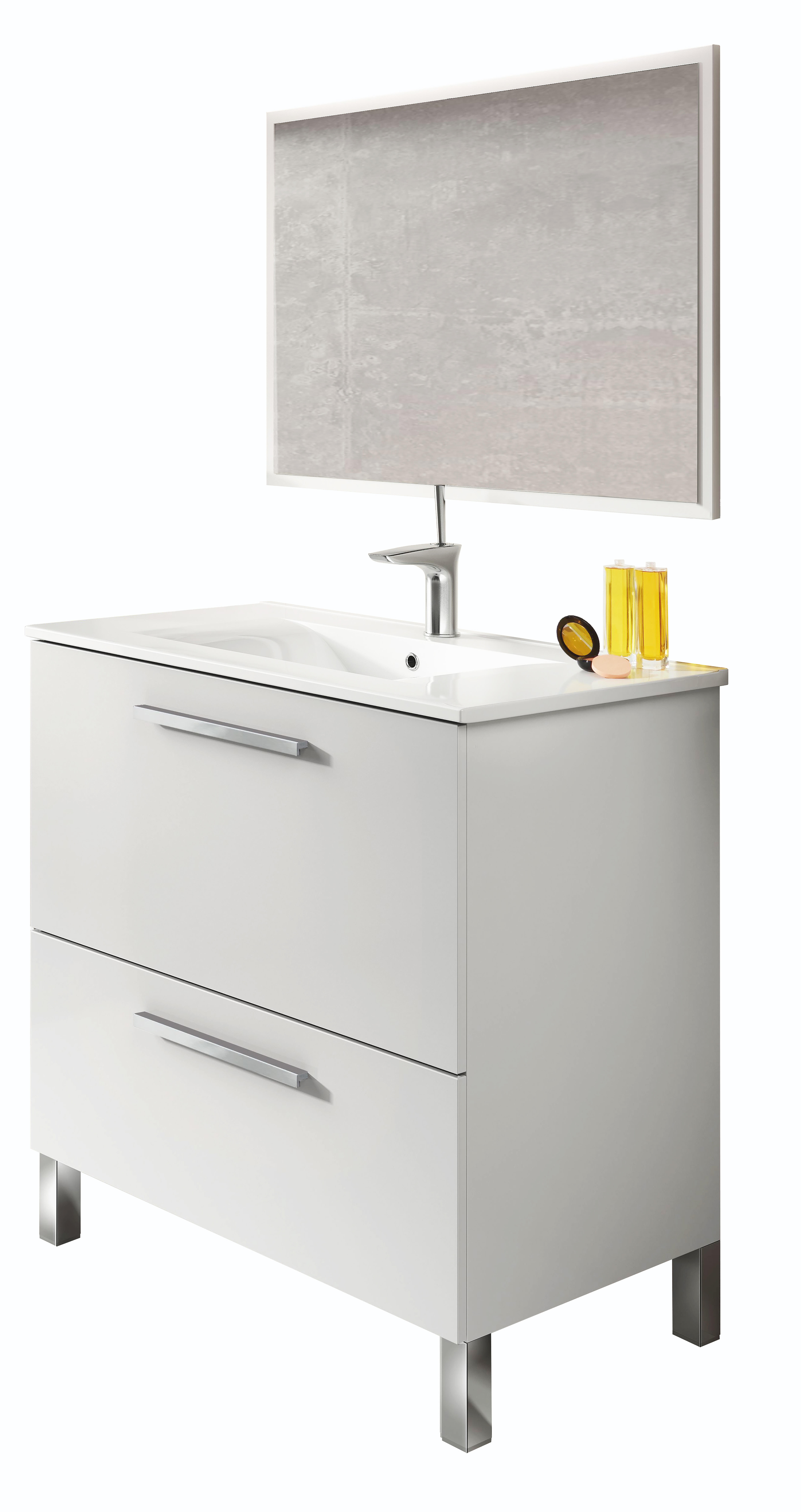 MUEBLE DE BAÑO CON ESPEJO URBAN BLANCO 80X45,5CM - 2