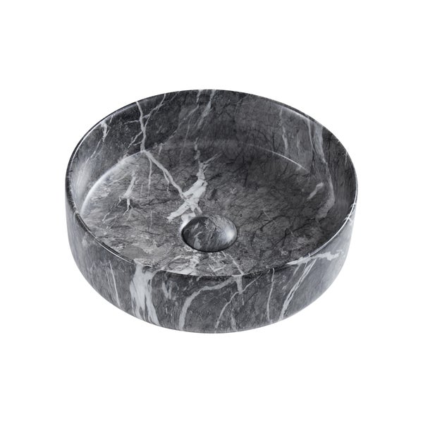 LAVABO SOBREPONER REDONDO 36CM MARMOL NEGRO