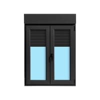 VENTANA PVC  OSCILOBATIENTE CON PERSIANA GRIS GRAFITO 100X138CM - 1