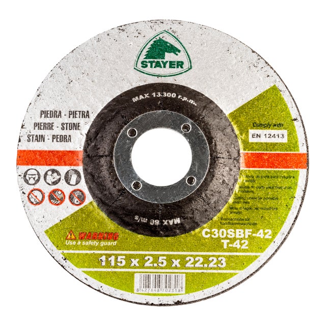 DISCO AMOLADORA CORTE PIEDRA 230MM STAYER