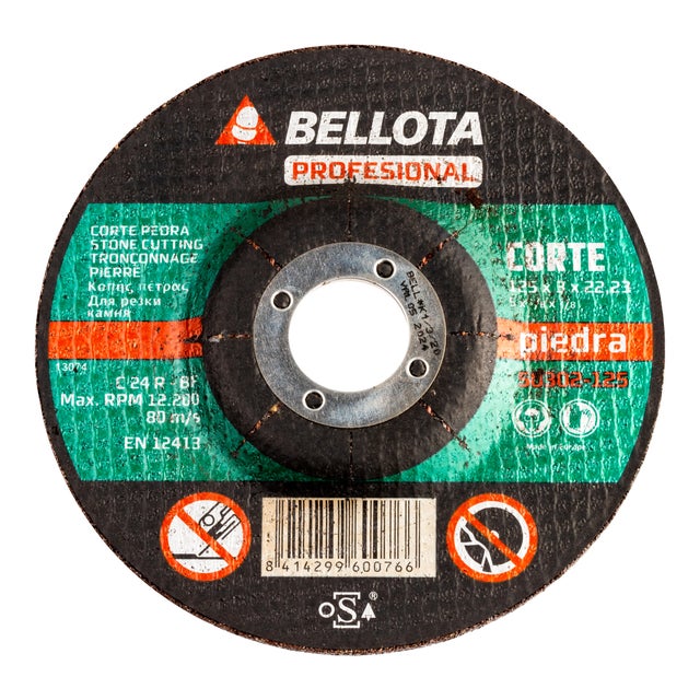 DISCO AMOLADORA CORTE PIEDRA 125MM BELLOTA