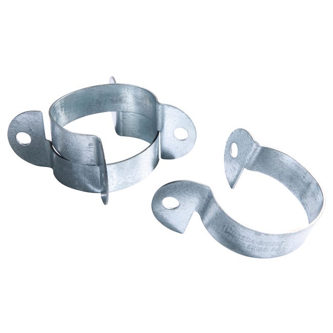 ABRAZADERA PARA POSTE REDONDO GALVANIZADA 4 UDS - 1