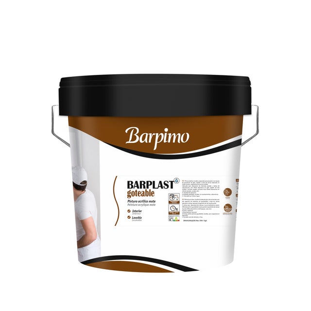 PINTURA PLASTICA BLANCA MATE 15L BARPLAST GOTEABLE