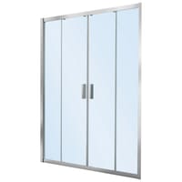 MAMPARA DE DUCHA 2 PUERTAS FRONTAL CORREDERA ROCA URA NEW 160CM PLATA - 1