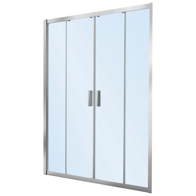 MAMPARA DE DUCHA 2 PUERTAS FRONTAL CORREDERA ROCA URA NEW 160CM PLATA - 1