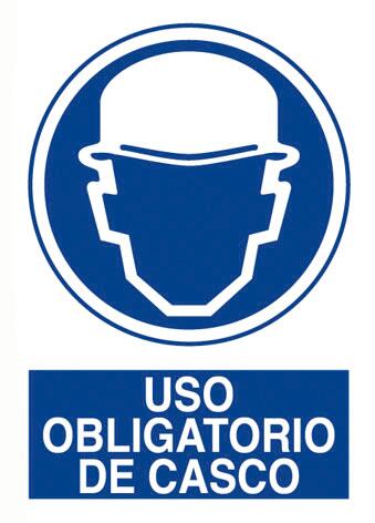 CARTEL DE SEÑALIZACION A4 OBLIGACIÓN PROTECCIÓN CABEZA 