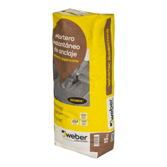 MORTERO RÁPIDO INSTANTÁNEO WEBERTEC SUPERCRONO 15 KG