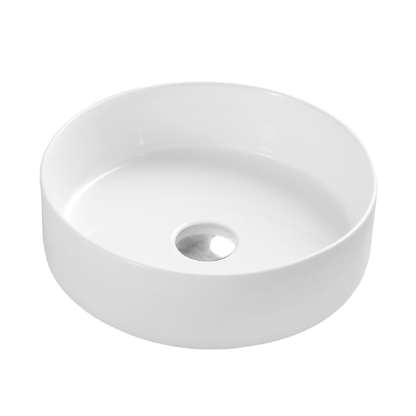 LAVABO SOBREPONER REDONDO 36CM BLANCO MATE