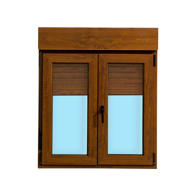 VENTANA PVC OSCILOBATIENTE  CON PERSIANA ROBLE 100X118CM