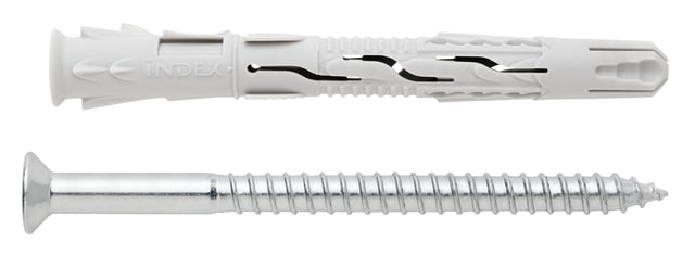 TACO LARGO UNIVERSAL TNUX Ø 10 X 100  MM CON TORNILLO CABEZA AVELLANADA INDEX. 8 UDS