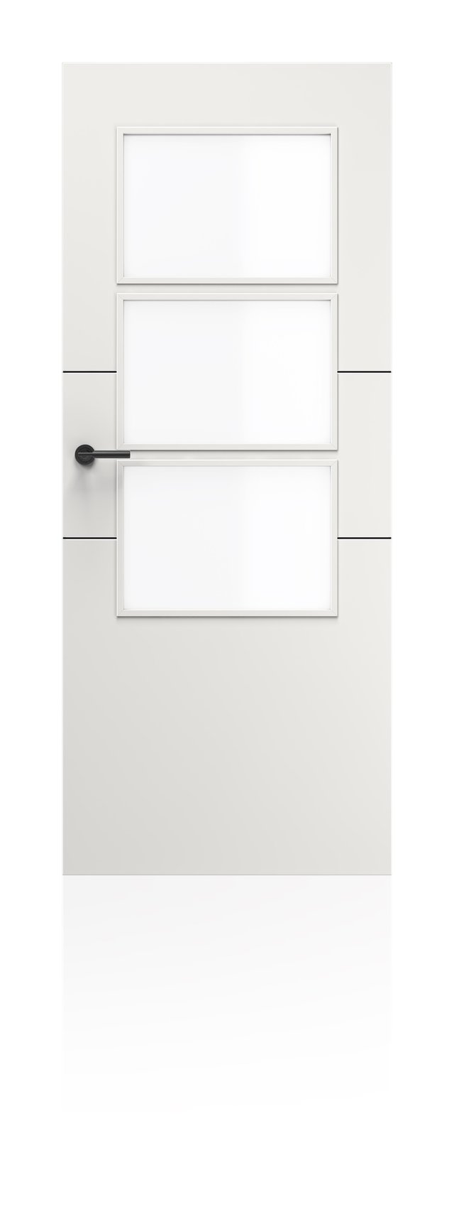 PUERTA INTERIOR EN BLOCK LACADA BLANCA VT2 VIDRIADA 80,5 CM IZQUIERDA