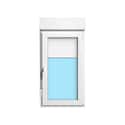 VENTANA PVC OSCILOBATIENTE CON PERSIANA BLANCA 70X138CM - 1