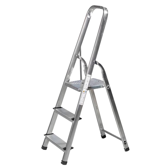 ESCALERA DOMÉSTICA ALUMINIO-ACERO 3 PELDAÑOS - 1