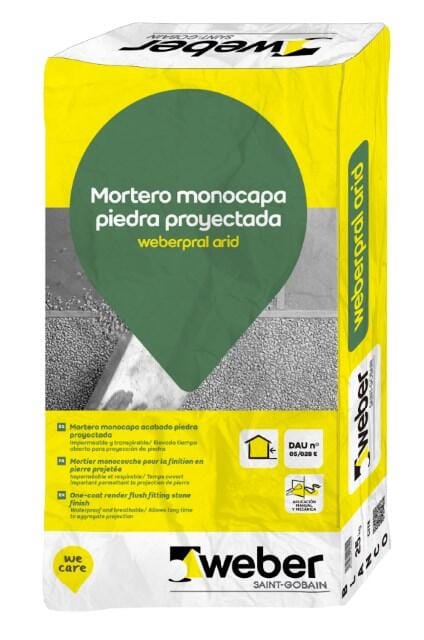 MORTERO MONOCAPA WEBERPRAL ARID 25 KG BLANCO - 1
