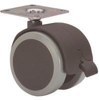 RUEDA DOBLE 50MM POLIURETANO. HASTA 50KG. LLANTA PLÁSTICO - 1